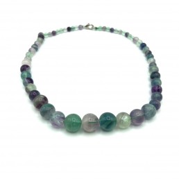 Collier Fluorine (Fluorite) boules dégradées