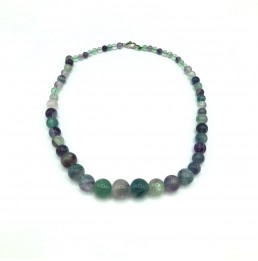 Collier Fluorine (Fluorite) boules dégradées