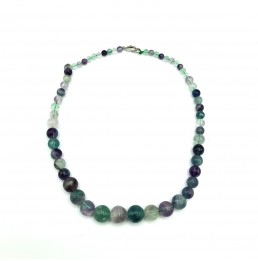 Collier Fluorine (Fluorite) boules dégradées