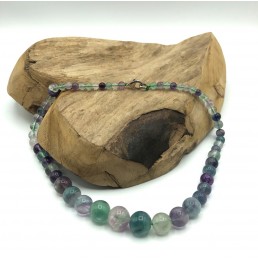 Collier Fluorine (Fluorite) boules dégradées