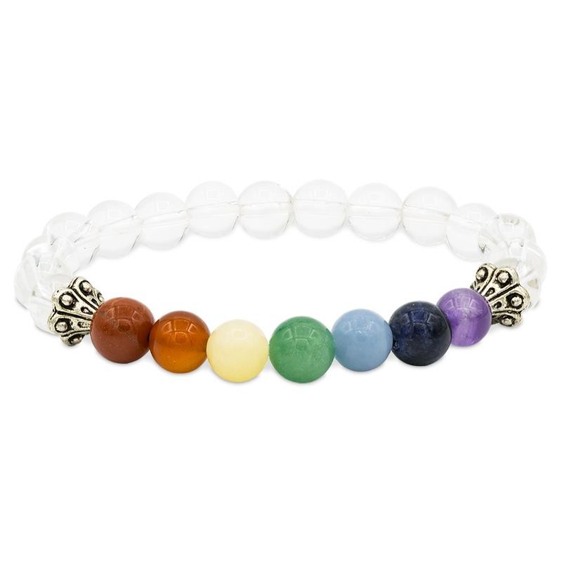 Bracelet chakra en Cristal de Roche élastique