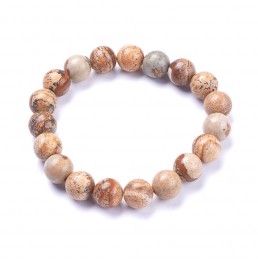 Jaspe Paysage Bracelet Boule 10mm