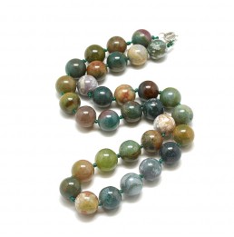 Agate Indienne Collier Boule 10mm