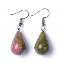 Unakite Boucles d'Oreilles Goutte