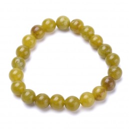 Quartz Jaune Citron Bracelet Boule 8mm