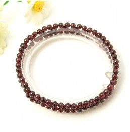 Grenat Rouge Bracelet Boule 3mm double rang
