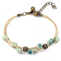 Bracelet fantaisie pour femme - Petites perles ajourés