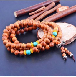 Bois de Santal Mala Bouddhiste bracelet-Collier 8mm 108 perles