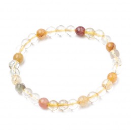 Quartz Rutile Bracelet Boule 6mm