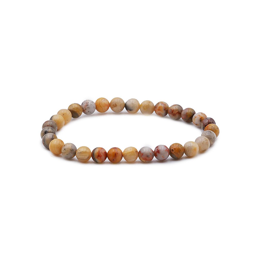 Bracelet En Agate Crazy Lace - Pierre Naturelle, Fait Main, Taille Sur Mesure - Homme/Femme
