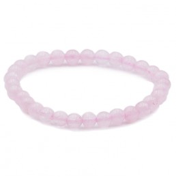 Quartz Rose Bracelet Boule 6mm