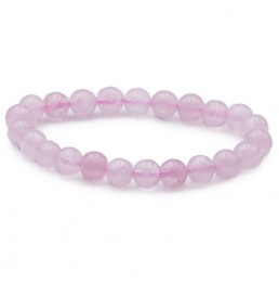 Quartz Rose Bracelet Boule 8mm
