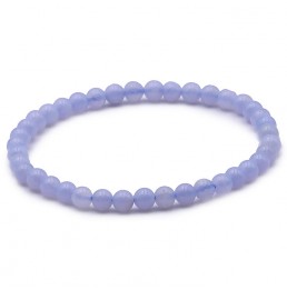 Calcédoine Bleue Bracelet Boule 4mm