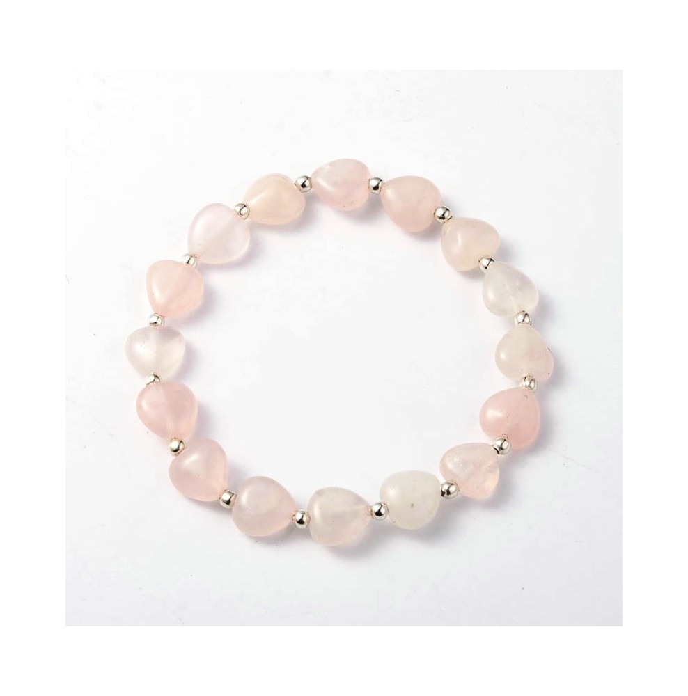 Bracelet Duo En Quartz Rose Et Améthyste - Perles 8 Mm - Création Unique G.GAS Artist - Neuf Avec étiquettes