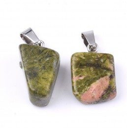 Unakite Pendentif Pierre Roulée