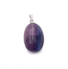 Fluorite Violette A Pendentif Pierre Roulée
