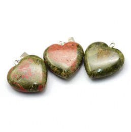Unakite Pendentif Coeur