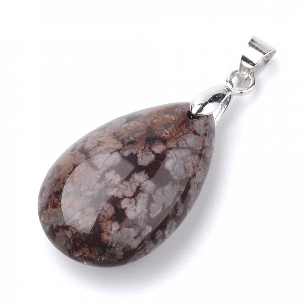 Pendentif Goutte D'eau En Obsidienne Noire – Cristal Naturel – Protection – 85cm