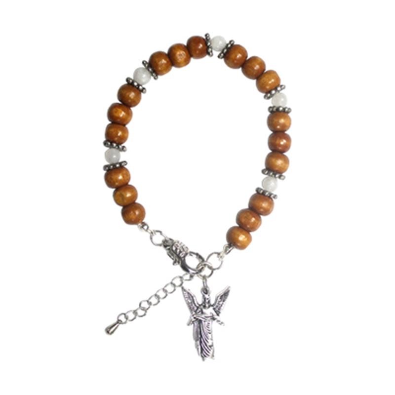 Bracelet En Pierre De Lune Beige Multicolore, Perles 6 Mm - Neuf Avec étiquettes