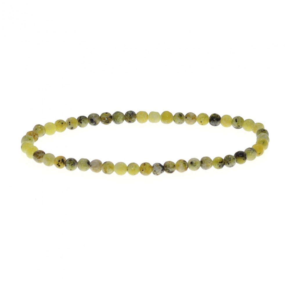 Bracelet Perles Turquoise Jaune En Pierre Naturelle - Fait Main, Taille Sur Mesure