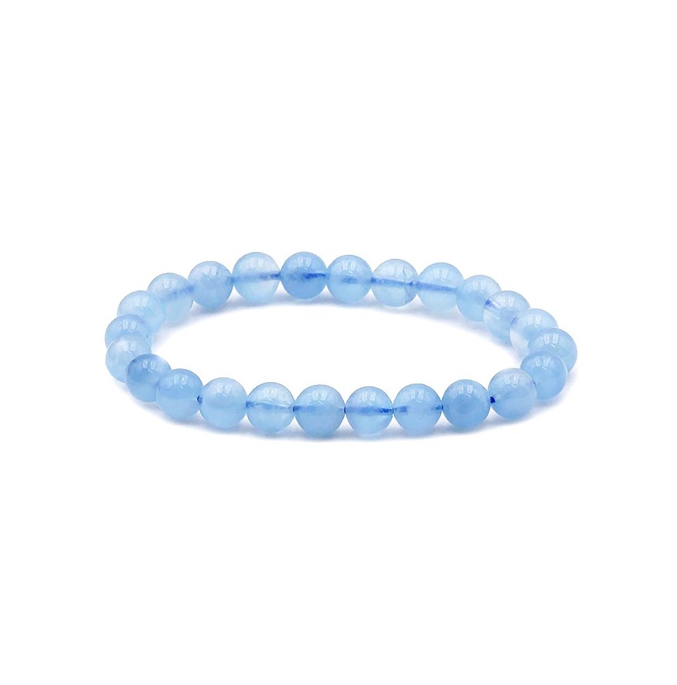 Bracelet Aigue Marine Billes 8 mm Qualité Extra