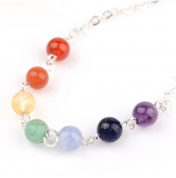 7 Chakras AB 6mm Bracelet Boule Chaine