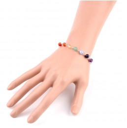 7 Chakras AB 6mm Bracelet Boule Chaine