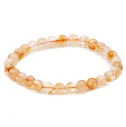 Citrine Chauffée AA 6mm Bracelet Boule Elastique