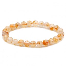 Citrine Chauffée AA 8mm Bracelet Boule Elastique
