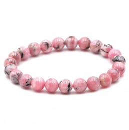 Rhodochrosite Argentine A+ 8mm Bracelet Boule Elastique