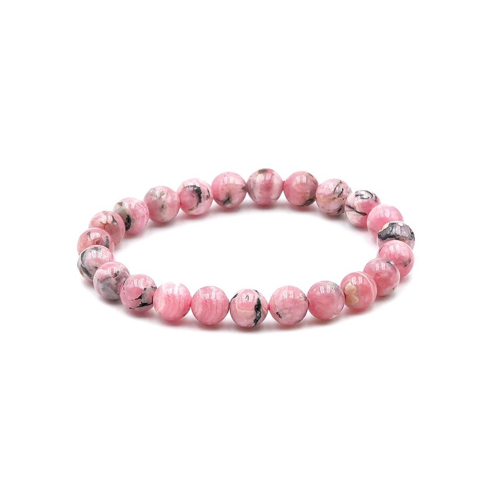 Bracelet En Rhodochrosite AAA Qualité Supérieure - Boules 4 à 5mm Coco Papaya