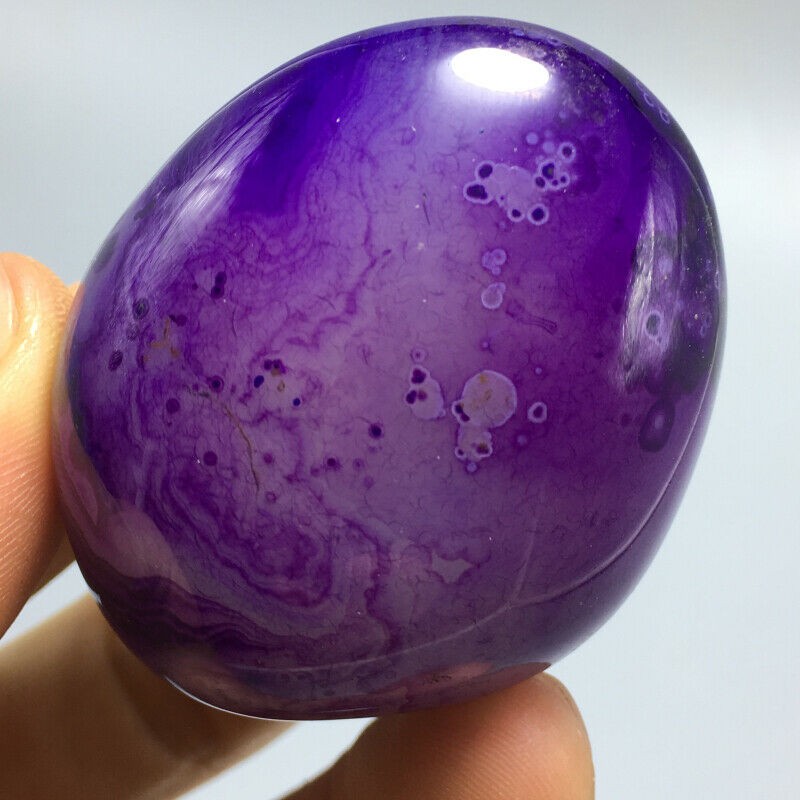Pendentif En Agate Violette Goutte 25mm - Pierre Semi-précieuse - Fait Main En France