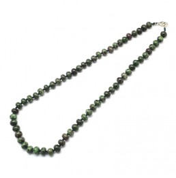 Rubis sur Zoisite A Collier 47cm Boules aplaties