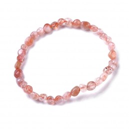 Quartz Fraise A Bracelet Pierre Roulées Elastique
