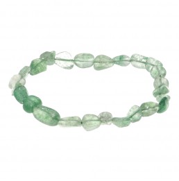 Quartz Vert A Bracelet Pierres Roulées Elastique